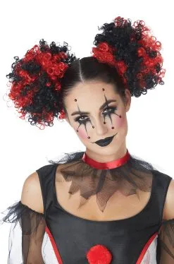 Black And Red Clown Puffs