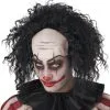 Clown Pattern Baldness Bald Cap Adult Wig (Black) -Video Game Costumes Shop 70945 full 1