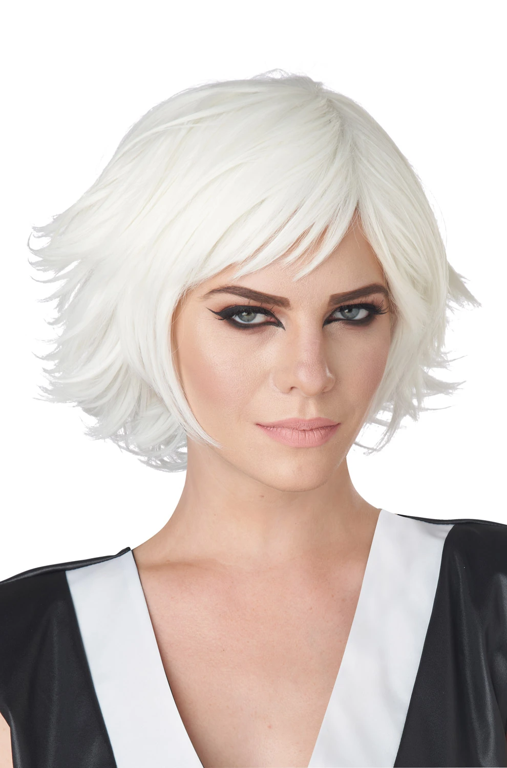 Feathered Cosplay Adult Wig (White) 3 Feathered Cosplay Adult Wig (White)
