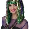 Mardi Gras Tinsel Adult Wig -Video Game Costumes Shop CC7022 001 full 1