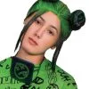Billie Eilish Double Bun Adult Wig (Green) -Video Game Costumes Shop D112629 full 1