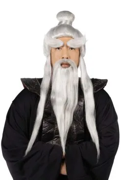 Sensei Costume Wig, Beard And Brows Set
