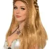 Viking Female Warrior Wig (Brown) -Video Game Costumes Shop FM82876 full 1