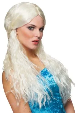 Barbarian Bride Costume Wig (Platinum Blonde)