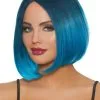 Mid-Length Ombre Bob Wig (Steel Blue/Bright Blue) -Video Game Costumes Shop G11323 full 1