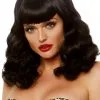 Retro Bang Curly Bob Adult Wig 2 Retro Bang Curly Bob Adult Wig -Video Game Costumes Shop LA2860 full 1