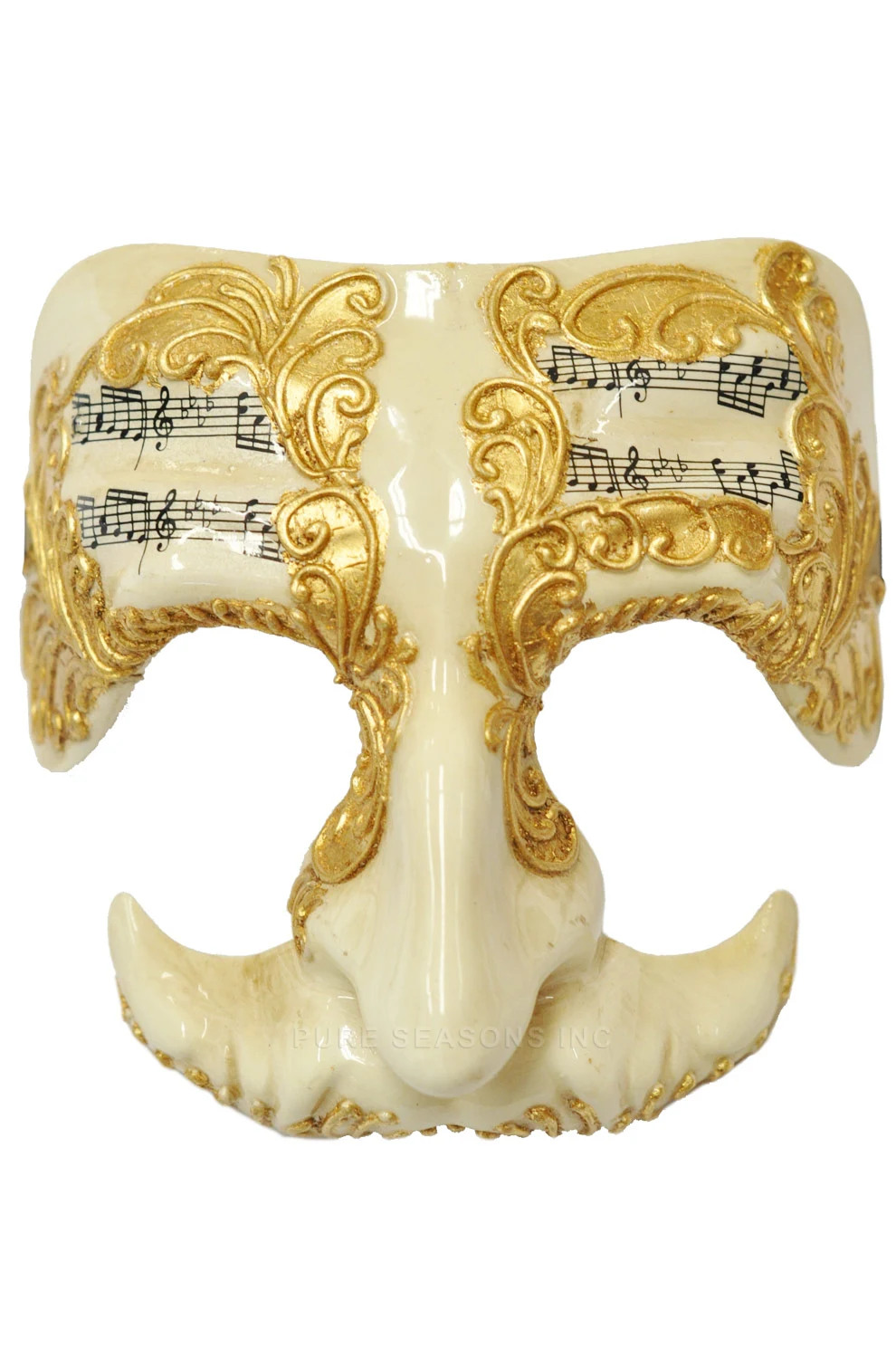 Harmonious Ceffo Masquerade Mask (White/Gold) 3 Harmonious Ceffo Masquerade Mask (White/Gold)