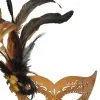 Feathered Divinity Masquerade Mask (Light Brown) -Video Game Costumes Shop M33161LB full 1