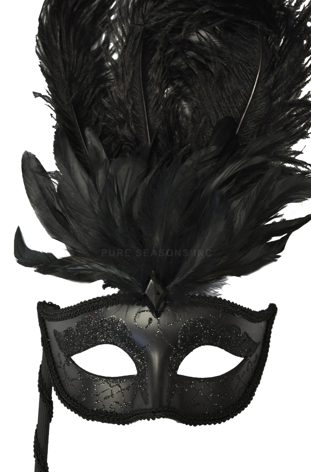 Colombina Vanity Fair Venetian Mask (Black/Black) 3 Colombina Vanity Fair Venetian Mask (Black/Black)