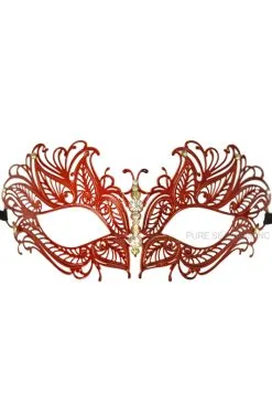 Mystique Winged Venetian Mask (Red)