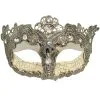 Shattered Lace Masquerade Mask (Silver) 2 Shattered Lace Masquerade Mask (Silver) -Video Game Costumes Shop M7628S full 1