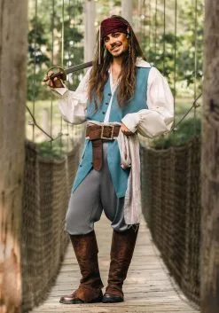 Fun Costumes Captain Jack Sparrow Costume From Disney's Pirates Of The Caribbean -Video Game Costumes Shop adult captain jack sparrow costume alt 2