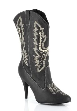 Ellie Black Cowgirl Boots For Adults