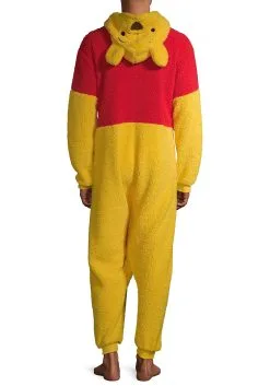 MJC International Winnie The Pooh Sherpa Onesie For Adults -Video Game Costumes Shop adult winnie the pooh sherpa onesie alt 1