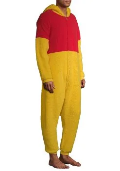 MJC International Winnie The Pooh Sherpa Onesie For Adults -Video Game Costumes Shop adult winnie the pooh sherpa onesie alt 2