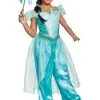 Disguise Aladdin Animated Deluxe Jasmine Costume For Girls -Video Game Costumes Shop aladdin live action deluxe girls jasmine costume