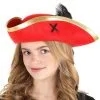 Elope Pirate Red Skull And Crossbones Costume Hat -Video Game Costumes Shop brown skull and crossbones pirate hat