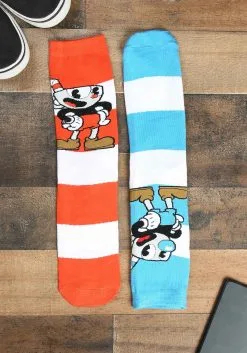 Elope Cuphead & Mugman Adult Crew Socks -Video Game Costumes Shop cuphead mugman victory crew socks alt 2