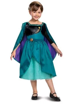 Disguise Frozen Queen Anna Classic Costume For Kids -Video Game Costumes Shop frozen queen anna classic kids costume alt 2