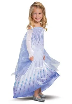 Disguise Deluxe Frozen Snow Queen Elsa Kids Costume -Video Game Costumes Shop frozen snow queen elsa deluxe costume for kids alt 2