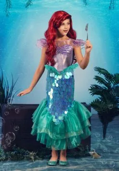 LF Products Pte. Ltd. Disney Little Mermaid Ariel Costume For Girls -Video Game Costumes Shop girls little mermaid ariel costume alt 1