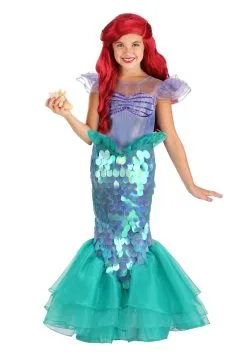 LF Products Pte. Ltd. Disney Little Mermaid Ariel Costume For Girls -Video Game Costumes Shop girls little mermaid ariel costume alt 7
