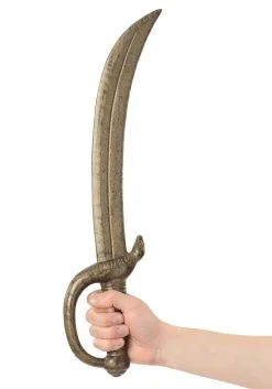 Woo Hing Golden Costume Pirate Cutlass Accessory -Video Game Costumes Shop golden pirate cutlass1