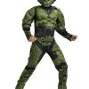 Disguise Halo Infinite Master Chief Muscle Costume For Kids -Video Game Costumes Shop halo infinite master chief muscle kids costume