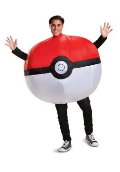 Disguise Inflatable Poké Ball Adult Costume -Video Game Costumes Shop inflatable poke ball adult costume alt 2