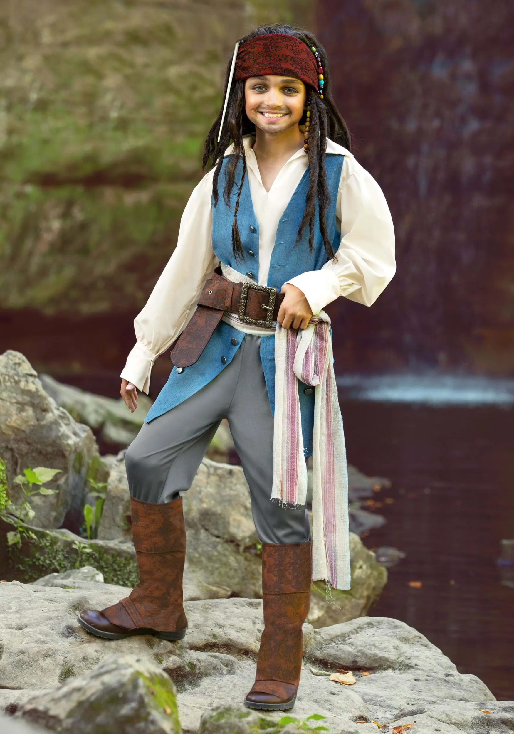 Fun Costumes Captain Jack Sparrow Costume For Kids From Disney's Pirates Of The Caribbean 4 Fun Costumes Captain Jack Sparrow Costume For Kids From Disney's Pirates Of The Caribbean - Image 2