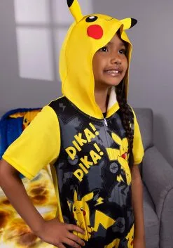 AME Sleepwear Pikachu Romper For Kids -Video Game Costumes Shop kids pikachu romper alt 3
