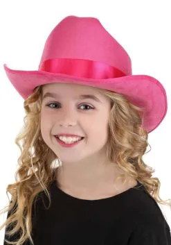Elope Pink Cowboy Costume Hat For Girls 8 Elope Pink Cowboy Costume Hat For Girls -Video Game Costumes Shop kids pink cowboy hat alt 2