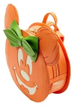 Disney Glow Face Minnie Pumpkin Loungefly Mini Backpack -Video Game Costumes Shop loungefly disney glow face minnie pumpkin mini bac alt 2