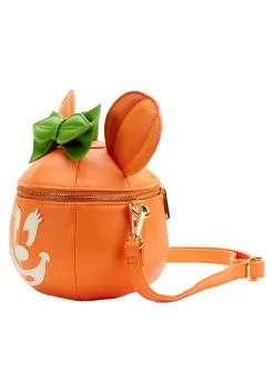 Disney Glow Face Loungefly Pumpkin Minnie Figural Crossbody Bag -Video Game Costumes Shop loungefly disney glow face pumpkin minnie figural alt 2
