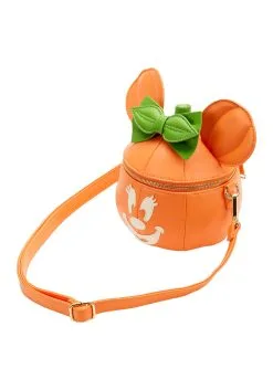 Disney Glow Face Loungefly Pumpkin Minnie Figural Crossbody Bag -Video Game Costumes Shop loungefly disney glow face pumpkin minnie figural alt 3