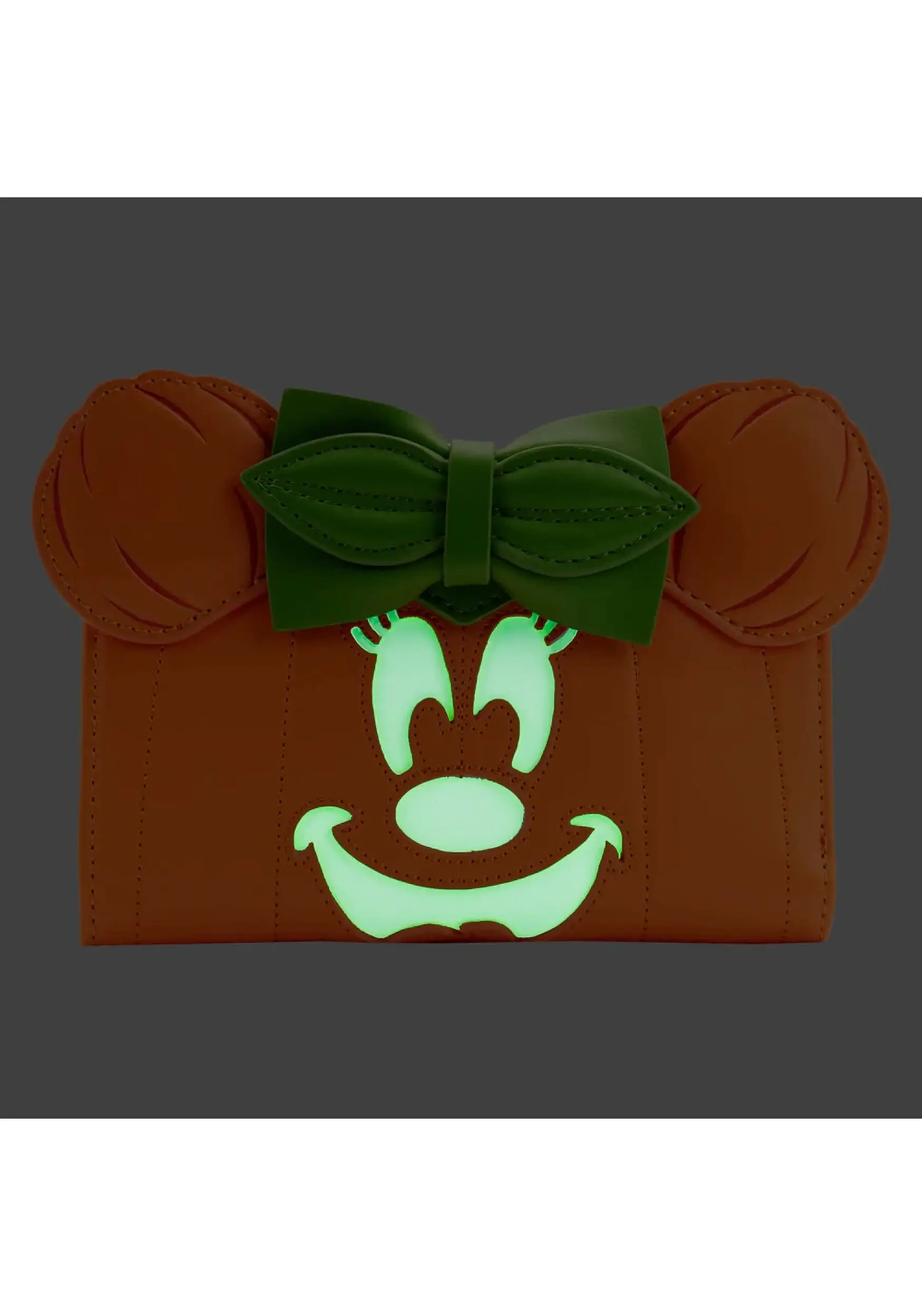 Loungefly Disney Glow Face Pumpkin Minnie Flap Wallet 4 Loungefly Disney Glow Face Pumpkin Minnie Flap Wallet - Image 2