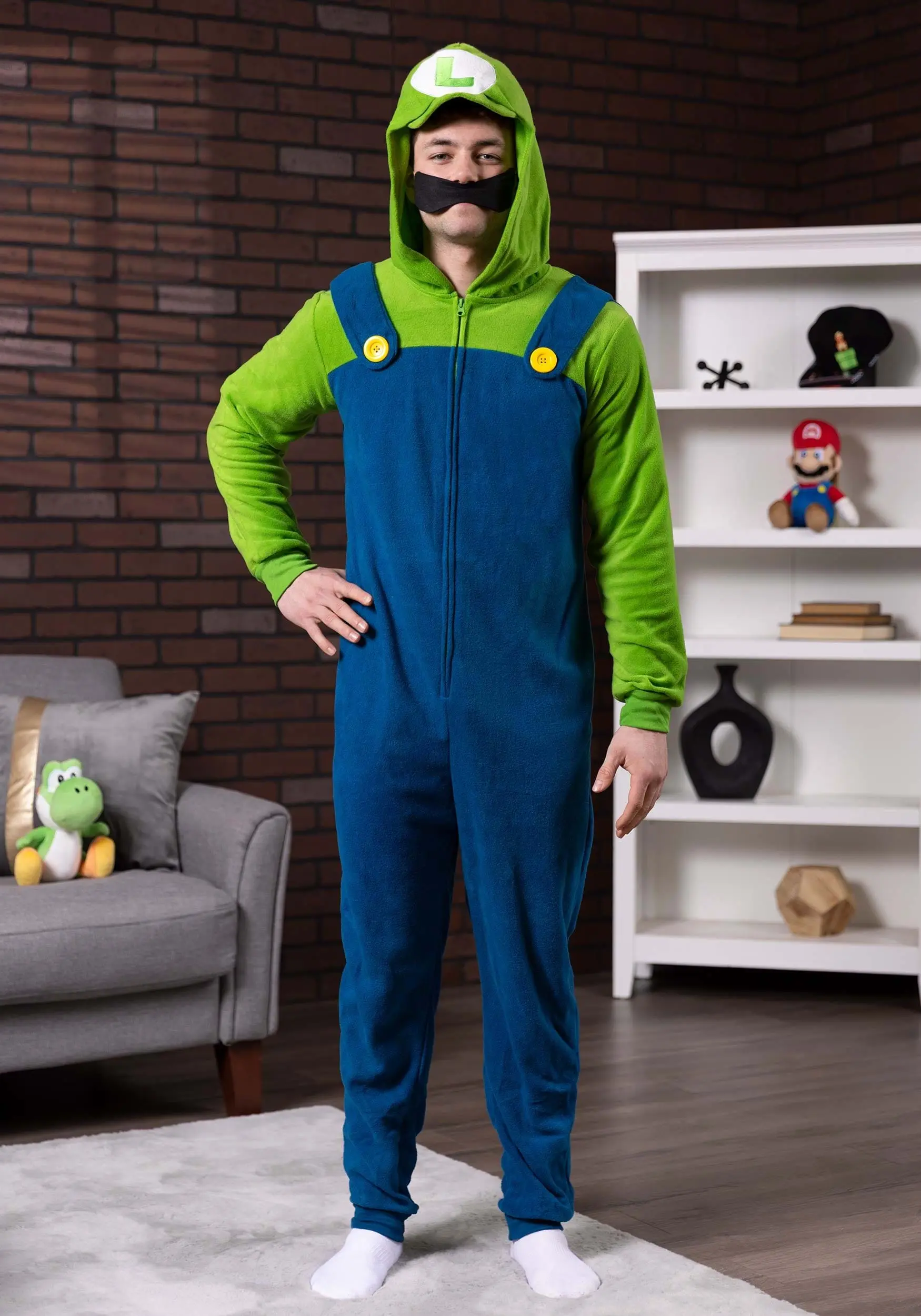 MJC International Adult Luigi Unisex Microfleece Union Suit 3 MJC International Adult Luigi Unisex Microfleece Union Suit