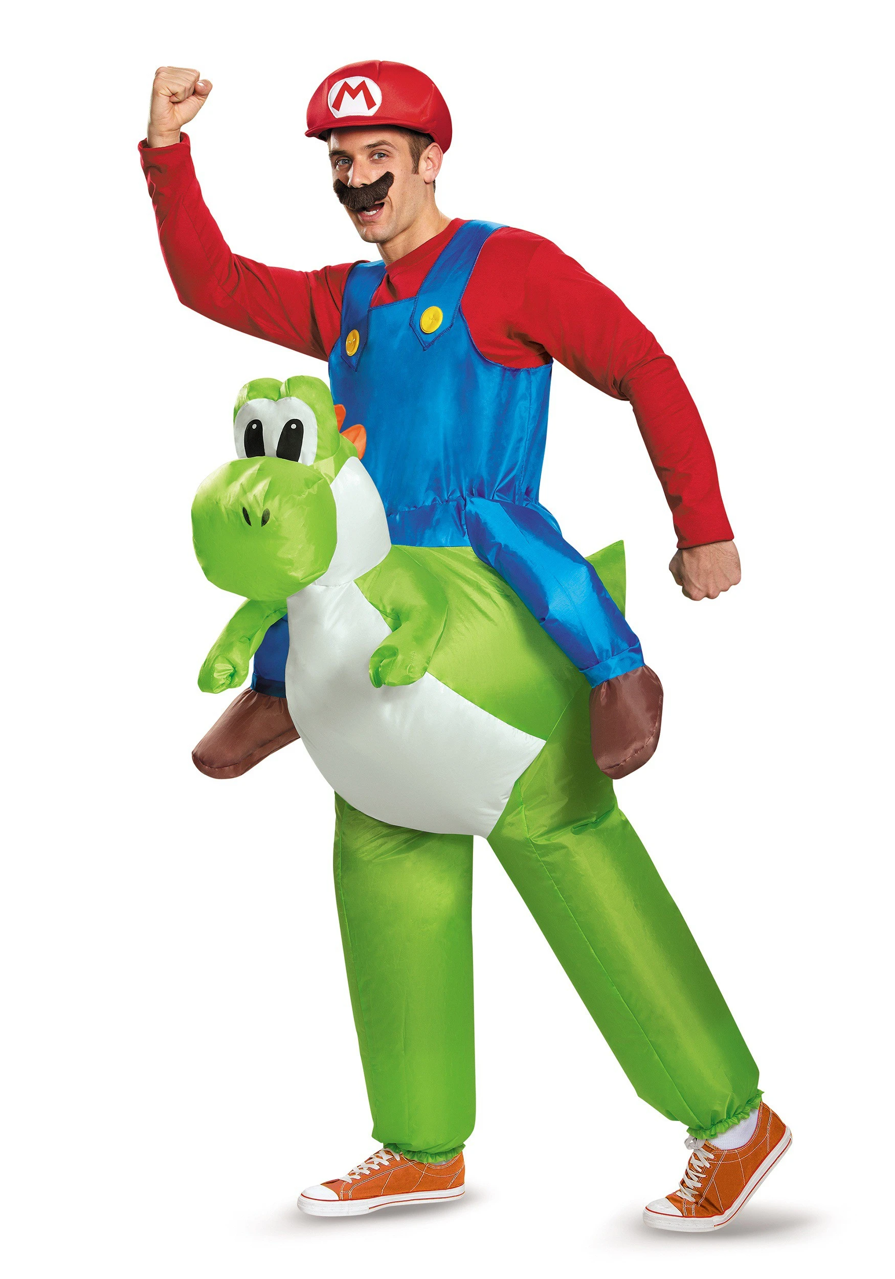 Disguise Mario Riding Yoshi Adult Costume 3 Disguise Mario Riding Yoshi Adult Costume