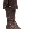 Ellie Brown Buckle Men's Pirate Boots 1 Ellie Brown Buckle Men's Pirate Boots -Video Game Costumes Shop mens brown buckle pirate boots