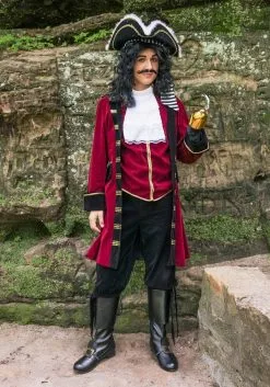 Fun Costumes Deluxe Captain Hook Costume -Video Game Costumes Shop mens ultimate captain hook costume alt 15