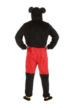 MJC International Adult Mickey Super Minky Union Suit -Video Game Costumes Shop mickey mens superminky unionsuit alt 2