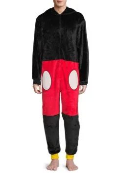 MJC International Adult Mickey Super Minky Union Suit -Video Game Costumes Shop mickey mens superminky unionsuit alt 3