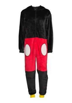 MJC International Adult Mickey Super Minky Union Suit -Video Game Costumes Shop mickey mens superminky unionsuit alt 5