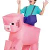 Disguise Minecraft Ride-On Inflatable Pig Kid's Costume -Video Game Costumes Shop minecraft child ride on inflatable pig costume dlc