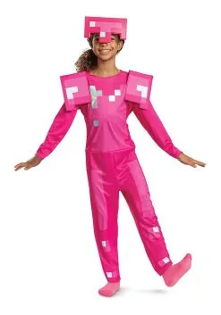Disguise Girl's Minecraft Classic Pink Armor Costume