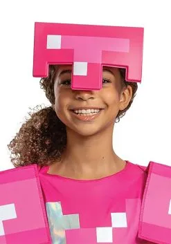 Disguise Girl's Minecraft Classic Pink Armor Costume -Video Game Costumes Shop minecraft girls classic pink armor costume alt 3