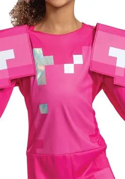 Disguise Girl's Minecraft Classic Pink Armor Costume -Video Game Costumes Shop minecraft girls classic pink armor costume alt 4