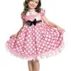 Disguise Minnie Mouse Girls Glow In The Dark Dot Pink Dress