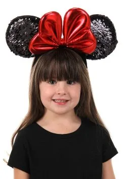 Elope Disney Minnie Sequin Ears Red Headband 8 Elope Disney Minnie Sequin Ears Red Headband -Video Game Costumes Shop minnie sequin ears headband alt 2