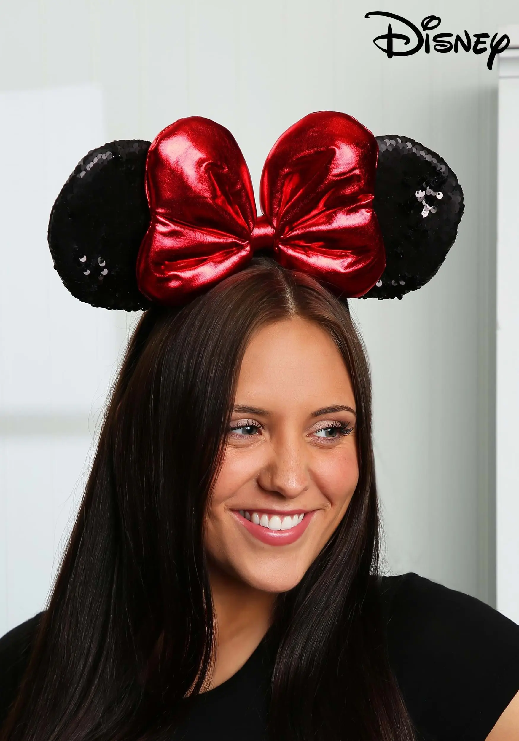 Elope Disney Minnie Sequin Ears Red Headband 3 Elope Disney Minnie Sequin Ears Red Headband